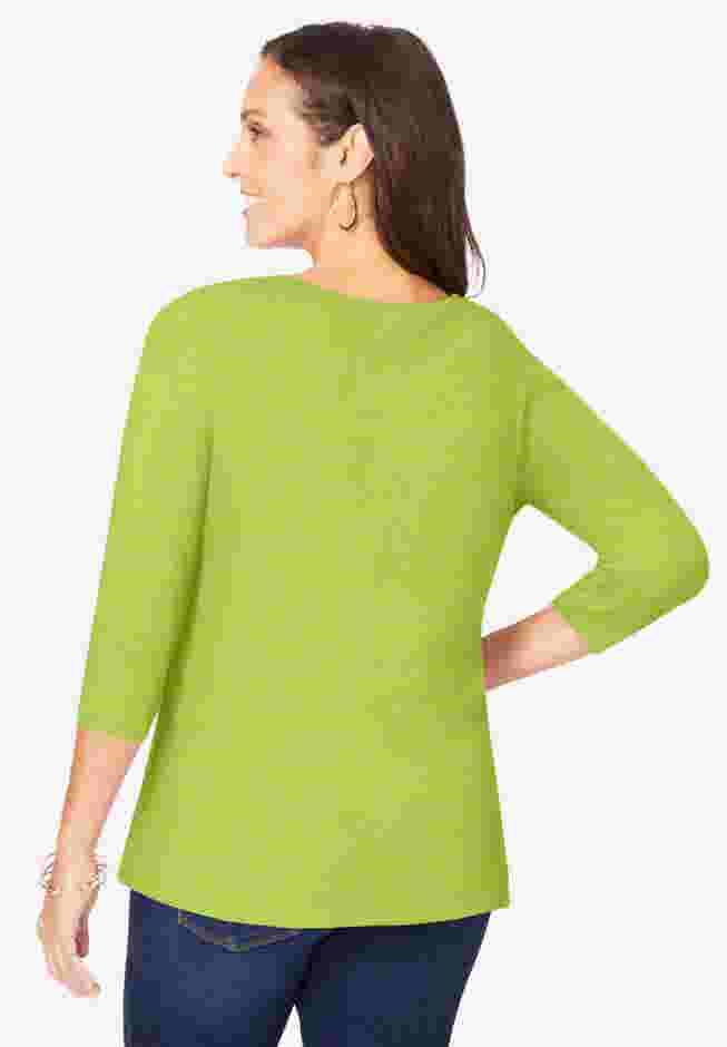 Stretch Cotton Scoop Neck Tee image number 1