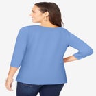Stretch Cotton Scoop Neck Tee image number 1