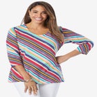 Stretch Cotton Scoop Neck Tee image number null