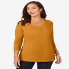 Stretch Cotton Scoop Neck Tee image number null