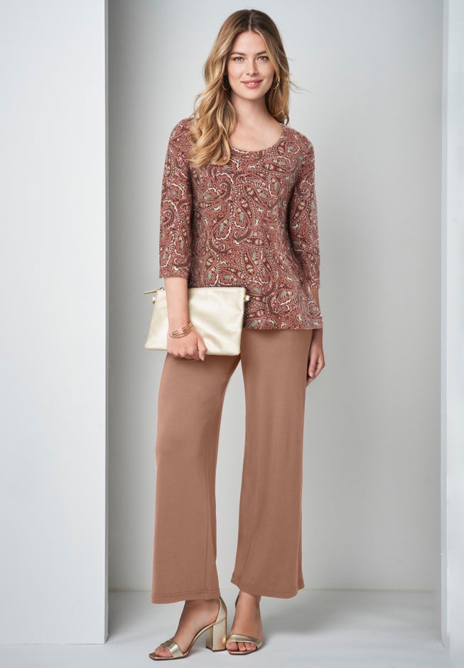 Stretch Cotton Scoop Neck Tee image number 3