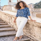 Stretch Cotton Scoop Neck Tee image number null