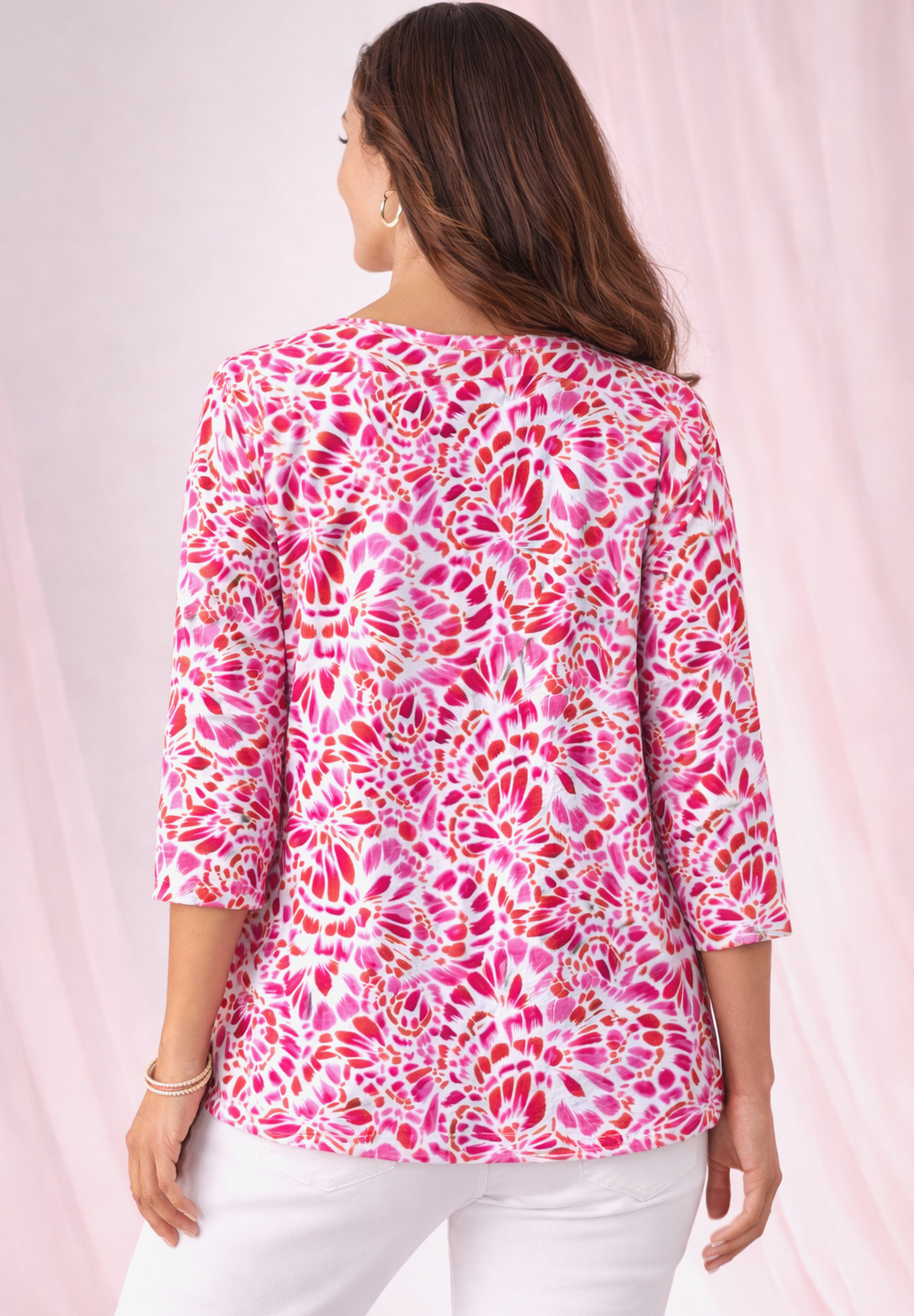 Stretch Cotton Scoop Neck Tee image number 2