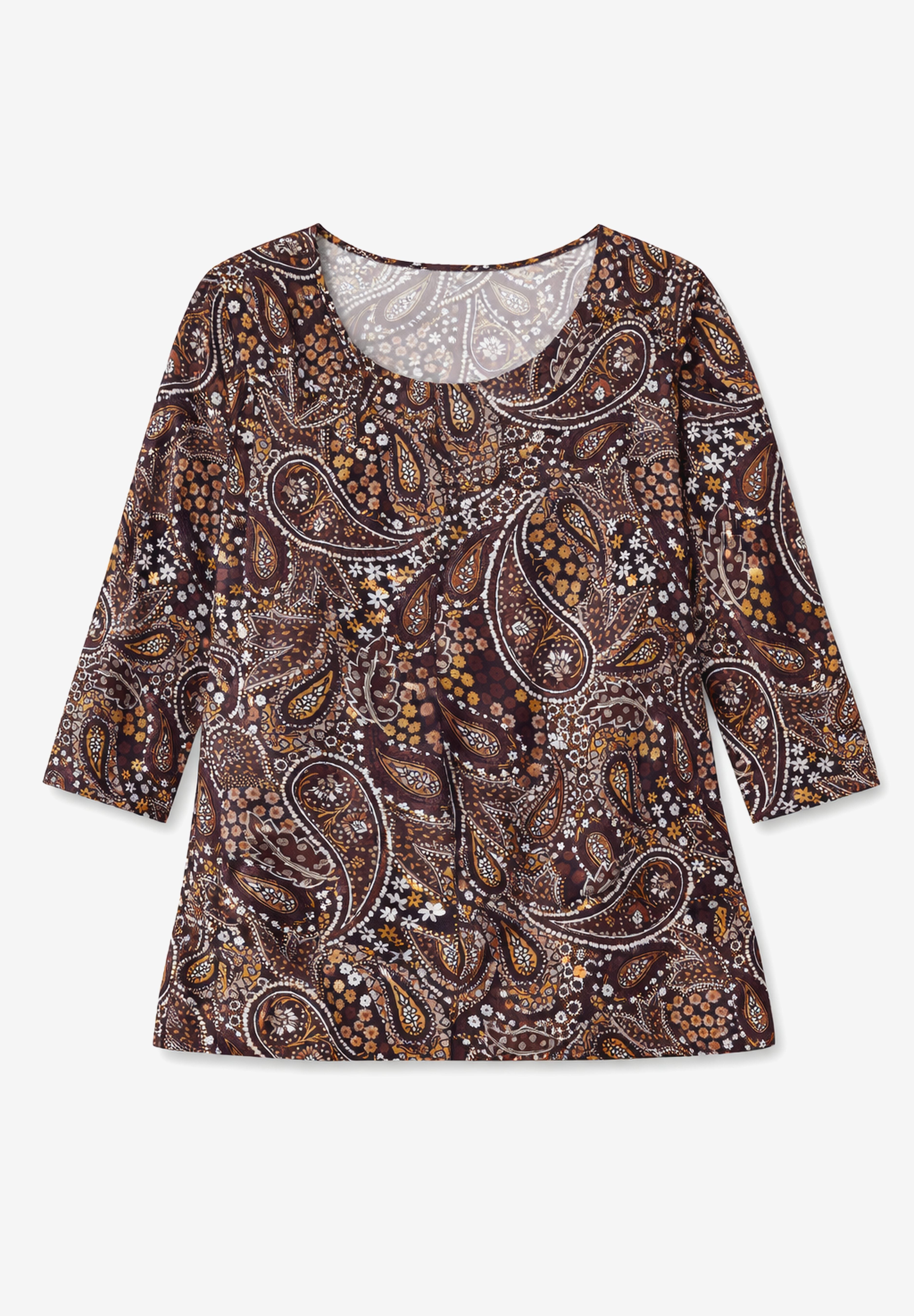 Stretch Cotton Scoop Neck Tee image number 4