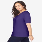 Stretch Cotton Square Neck Tee image number null