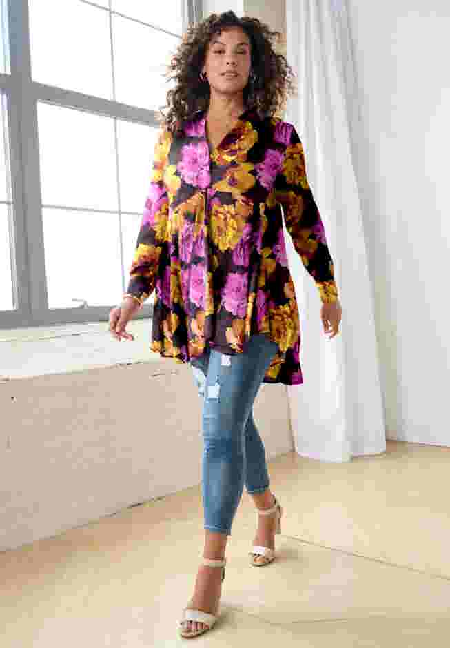 Hand Crinkled Fit And Flare Tunic image number 0