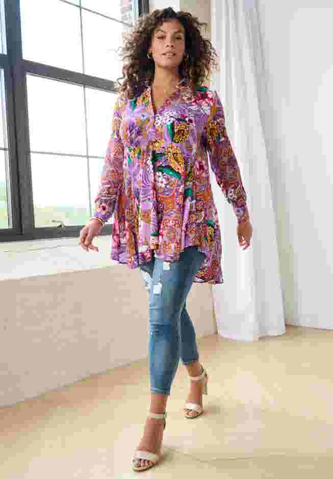 Fit And Flare Crinkle Tunic image number 2