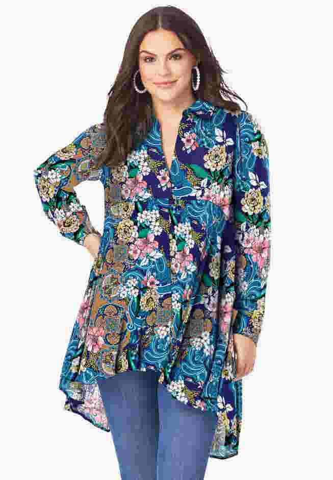 Fit And Flare Crinkle Tunic image number 0