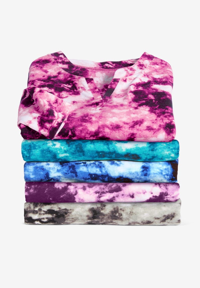 Three-Quarter Sleeve Notch-Neck Tunic image number 3