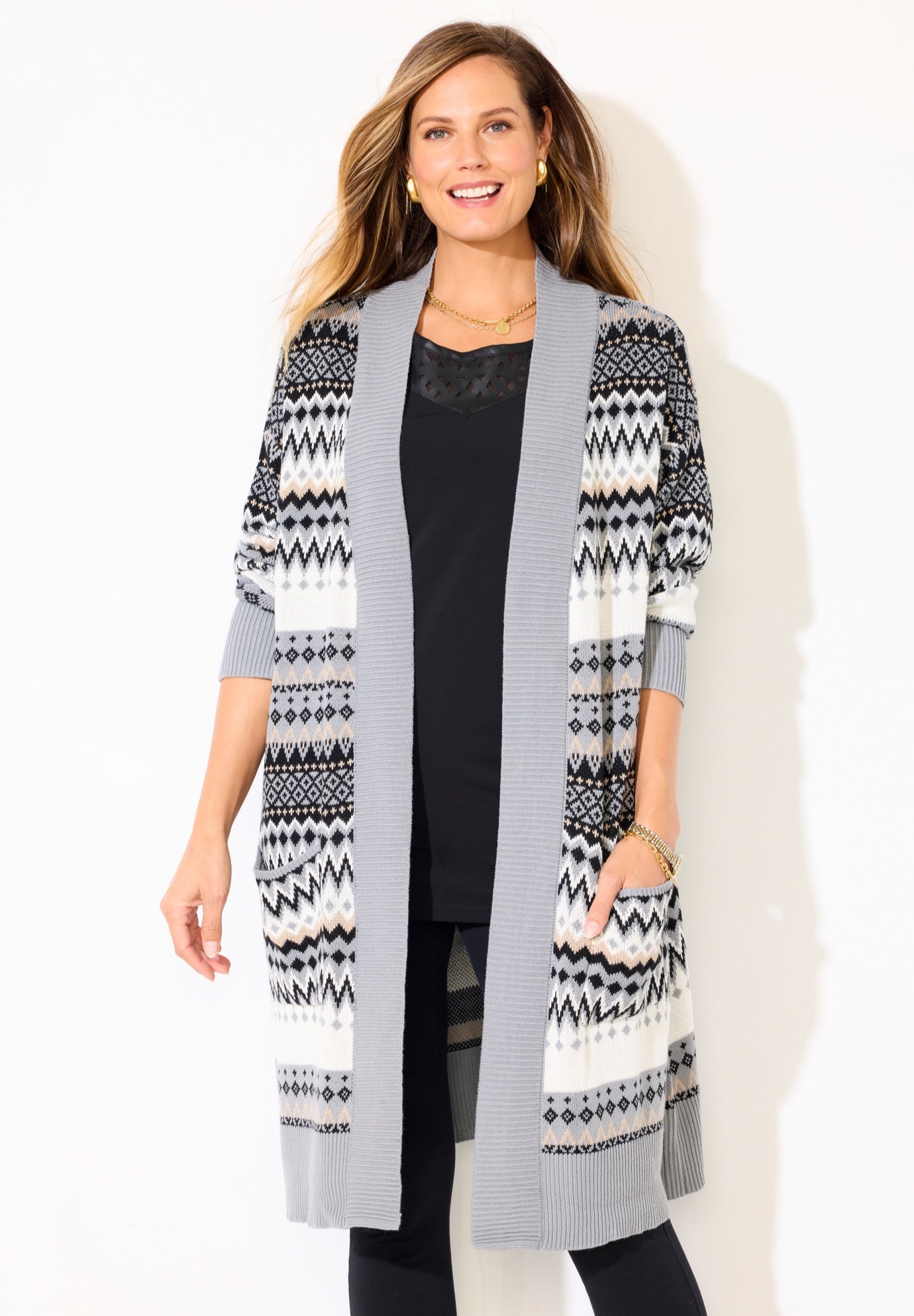 Classic Fair Isle Coatigan image number 1