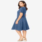 Button Front Denim Dress image number null