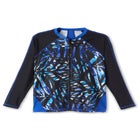 Chlorine Resistant Long-Sleeve Colorblock Swim Tee image number null