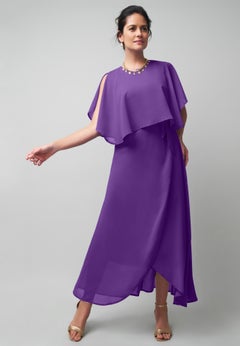 Georgette Maxi Cape Sleeve Dress