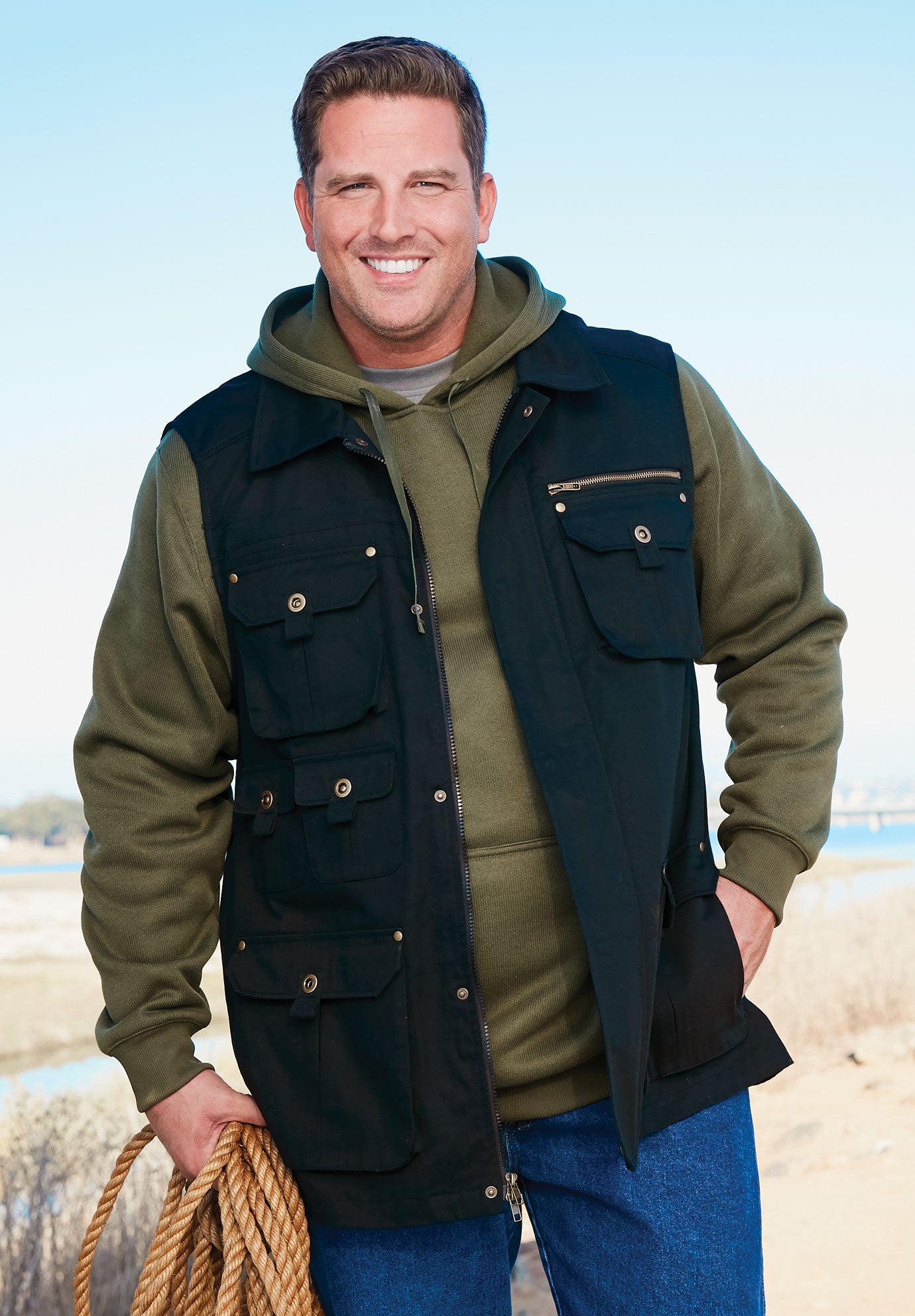 9 Pocket Twill Utility Vest image number 2