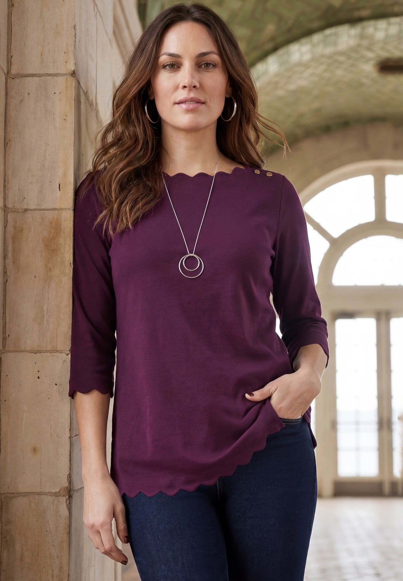 Scallop Boatneck Tunic image number 0
