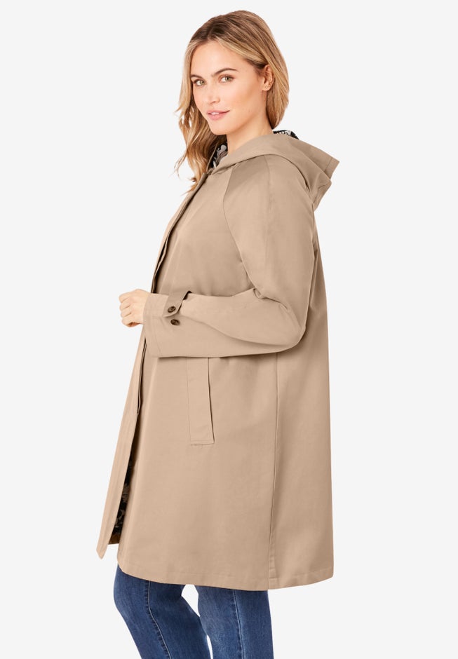 Printed Lining Hooded Raincoat image number 0