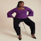 Square Neck Seam Detail Top image number null