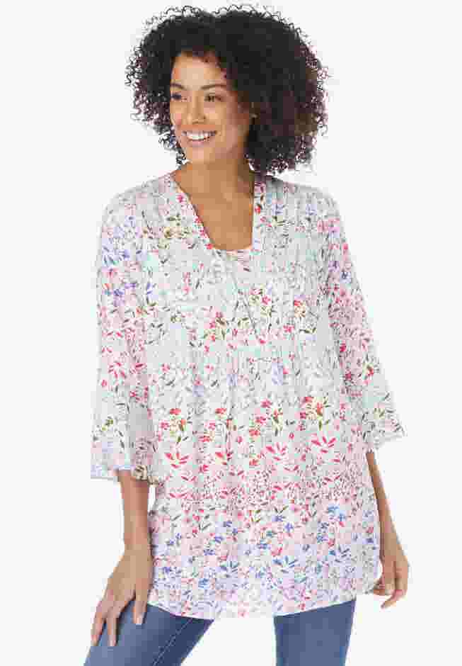 Bell-Sleeve V-Neck Tunic image number 0