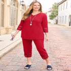 Suprema&reg; Crochet Trim Capri image number 0
