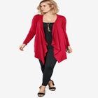 Plus Size Lightweight Handkerchief Hem Cardigan Sweater image number null