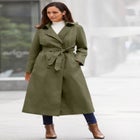 Double Breasted Long Trench Raincoat image number null