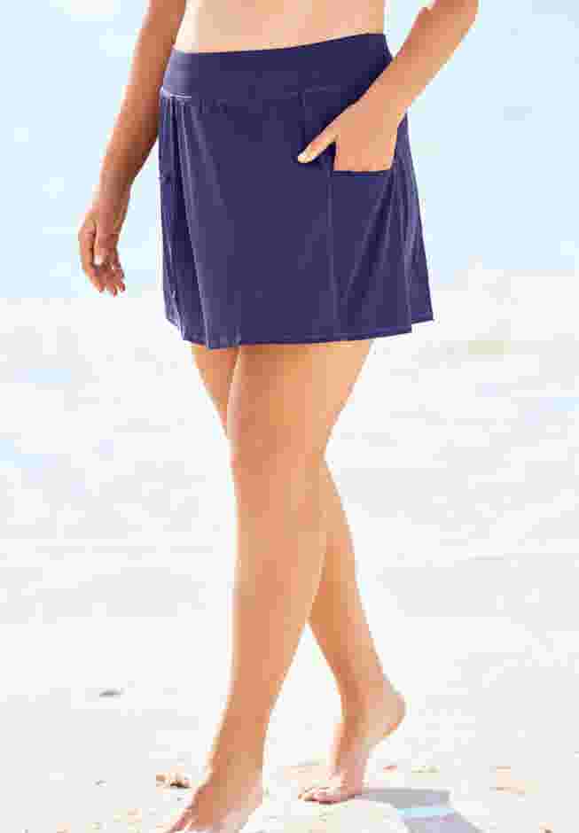 Zip-Pocket Swim Skort image number 0