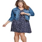 Short Sleeve A-Line Knit Dress image number null