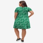 Short Sleeve A-Line Knit Dress image number null