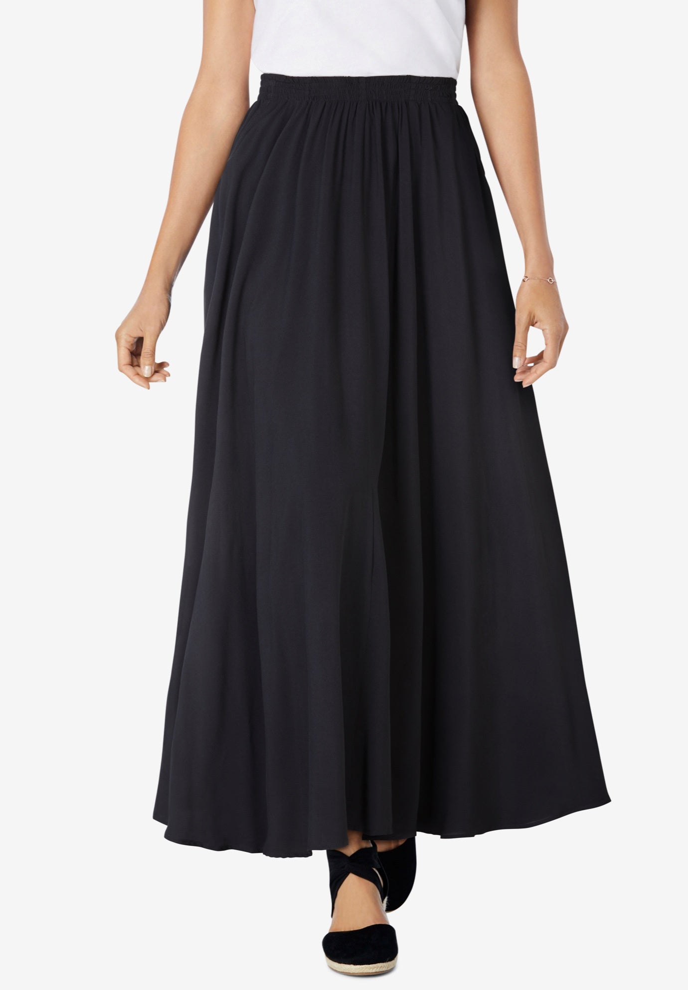 Pull-On Elastic Waist Soft Maxi Skirt image number 0