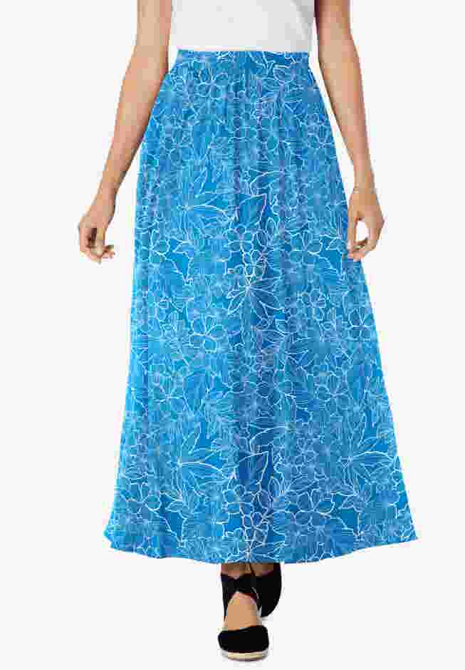 Pull-On Elastic Waist Soft Maxi Skirt image number 0