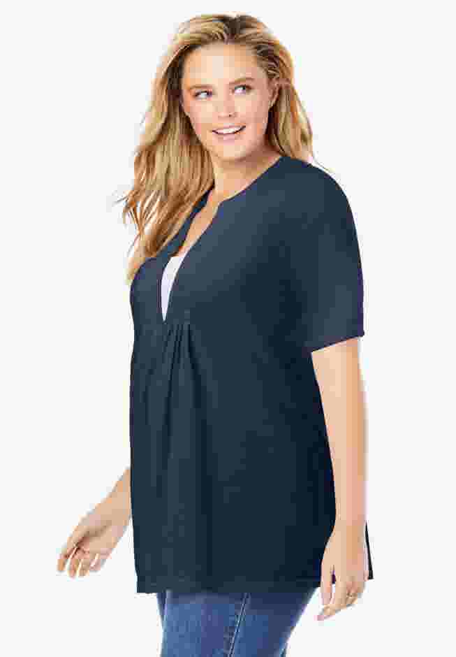 7-Day Layer-Look Elbow-Sleeve Tee image number 2
