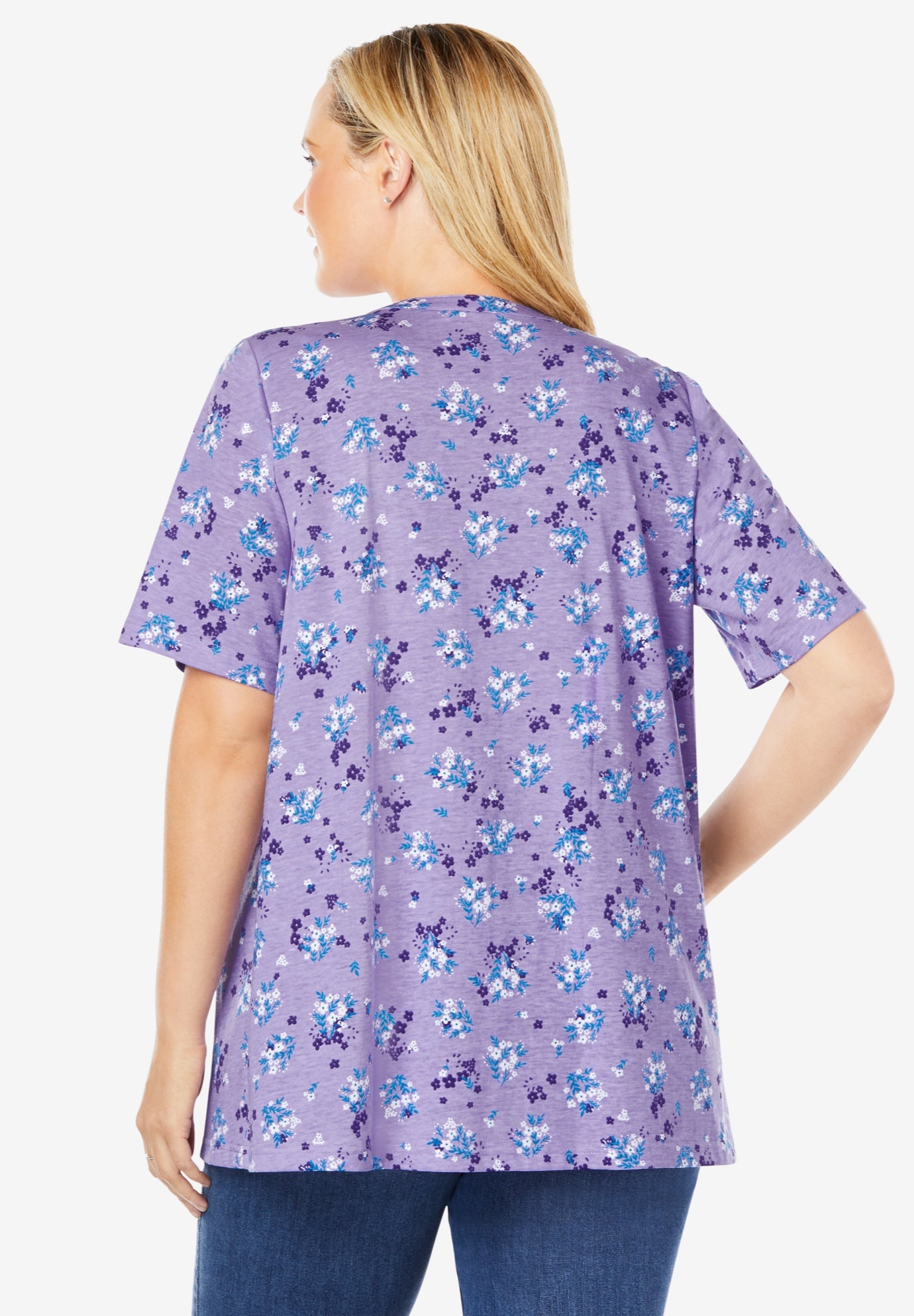 7-Day Layer-Look Elbow-Sleeve Tee image number 1