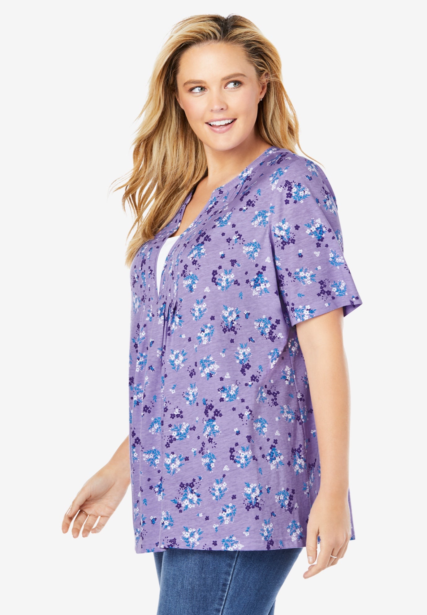 7-Day Layer-Look Elbow-Sleeve Tee image number 2