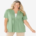 7-Day Layer-Look Elbow-Sleeve Tee image number null