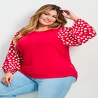 Mix Media Heart Sleeve Top image number null