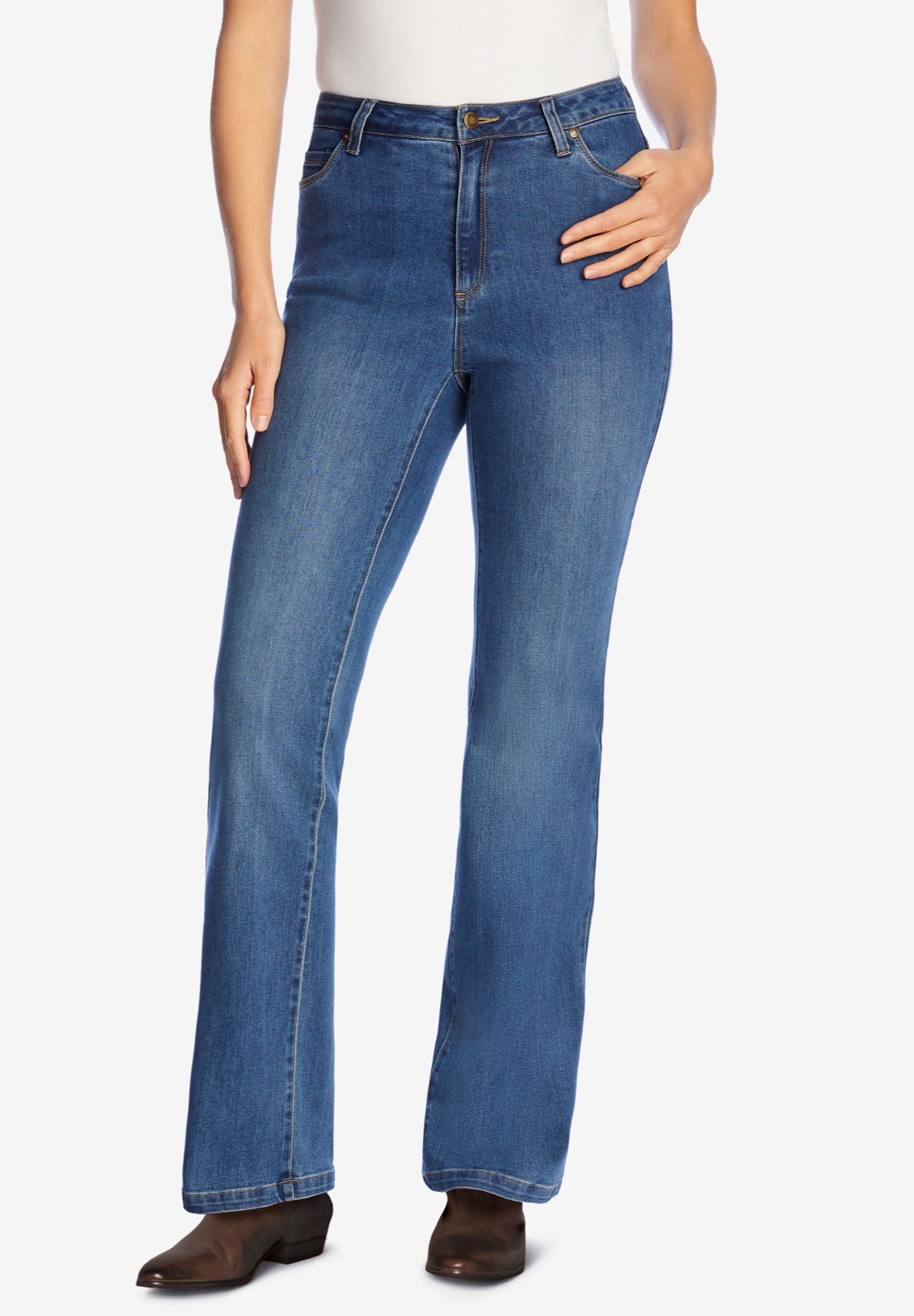 Bootcut Stretch Comfort Denim Five-Pocket Jeans image number 0