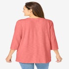 Lace-Up Three-Quarter Sleeve Tee image number null