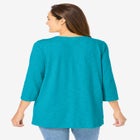 Lace-Up Three-Quarter Sleeve Tee image number null