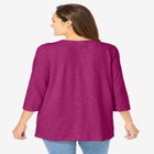 Lace-Up Three-Quarter Sleeve Tee image number null