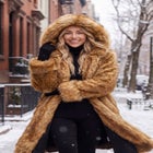 Plus Size Hooded Faux Fur Coat image number 5