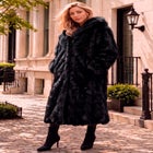 Plus Size Hooded Faux Fur Coat image number 1