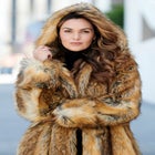 Plus Size Hooded Faux Fur Coat image number null