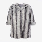 Plus Size Hooded Faux Fur Coat image number null