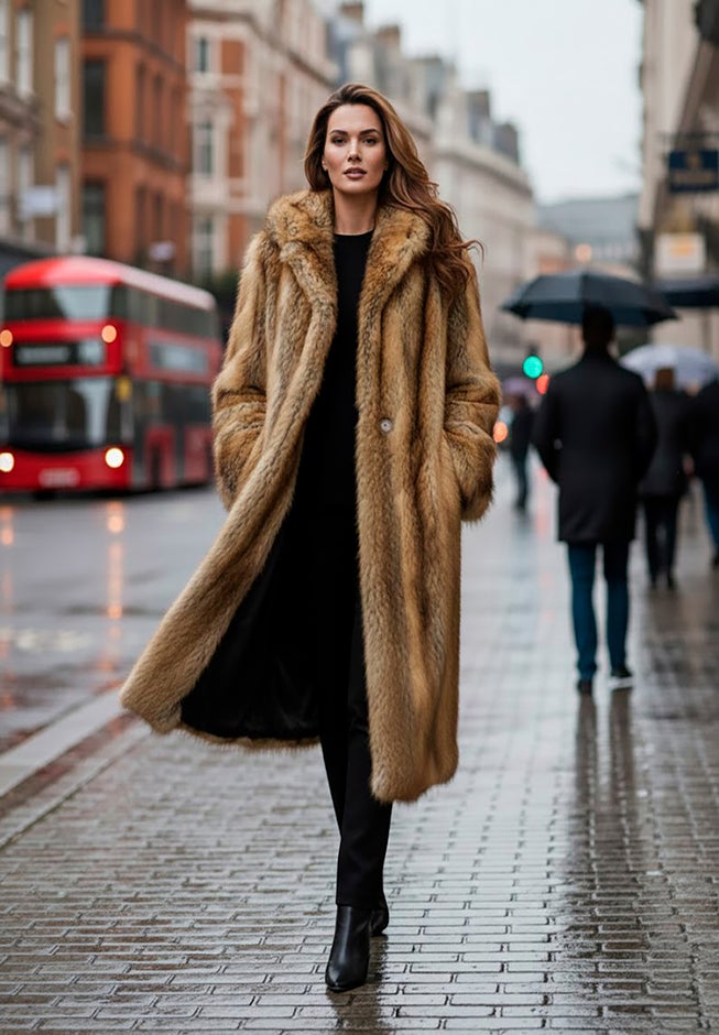 Plus Size Hooded Faux Fur Coat image number 0