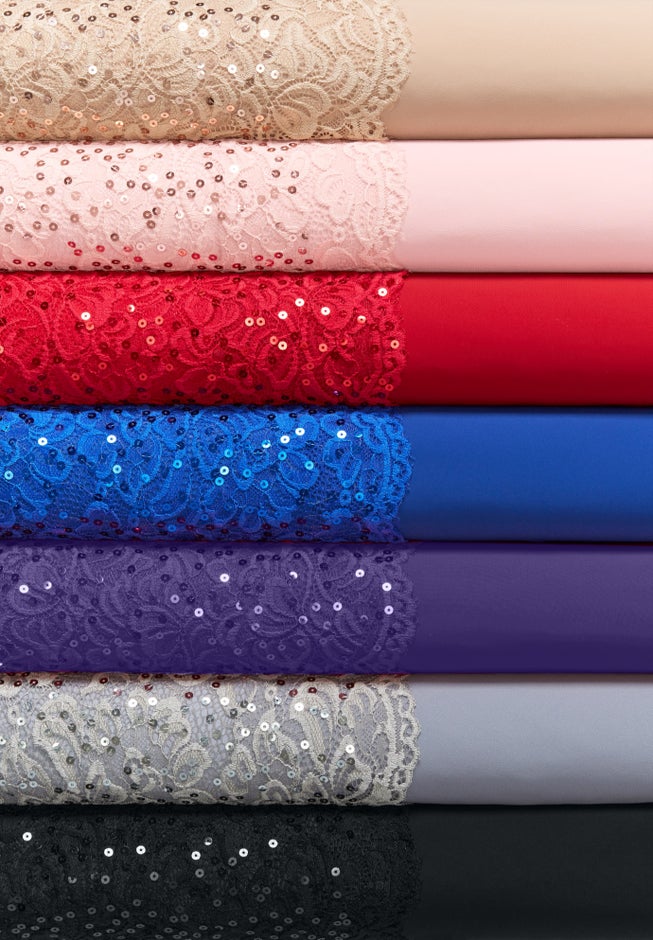 Plus Size Sparkle Lace Popover A-Line Gown with 3/4 Sleeves image number 4