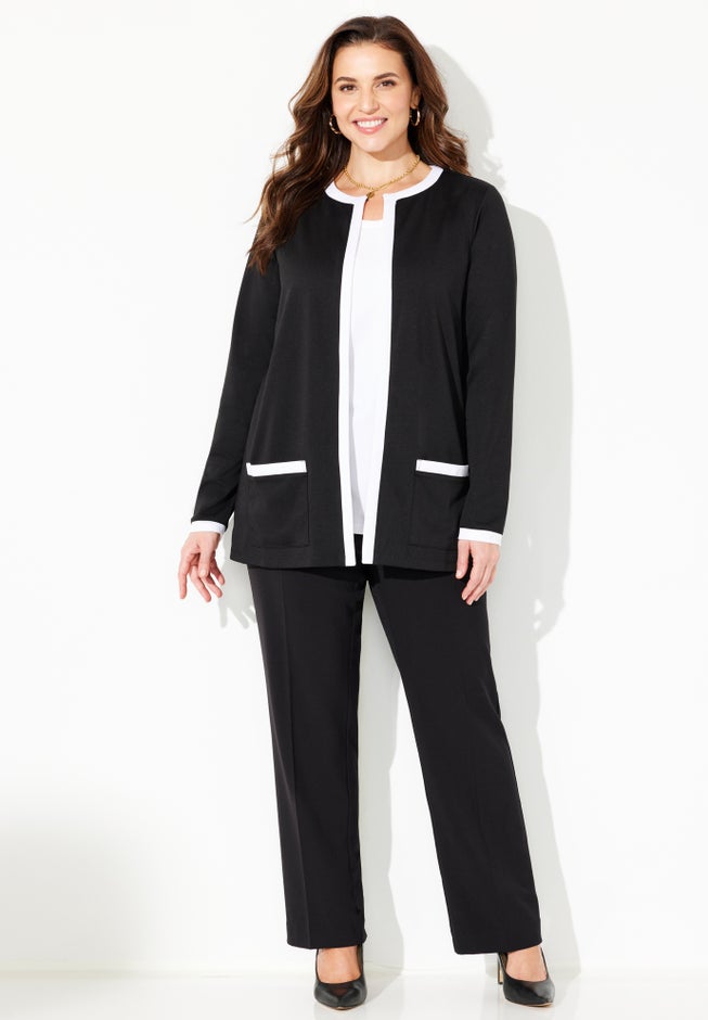 Ponte Jewel Neck Blazer image number 1