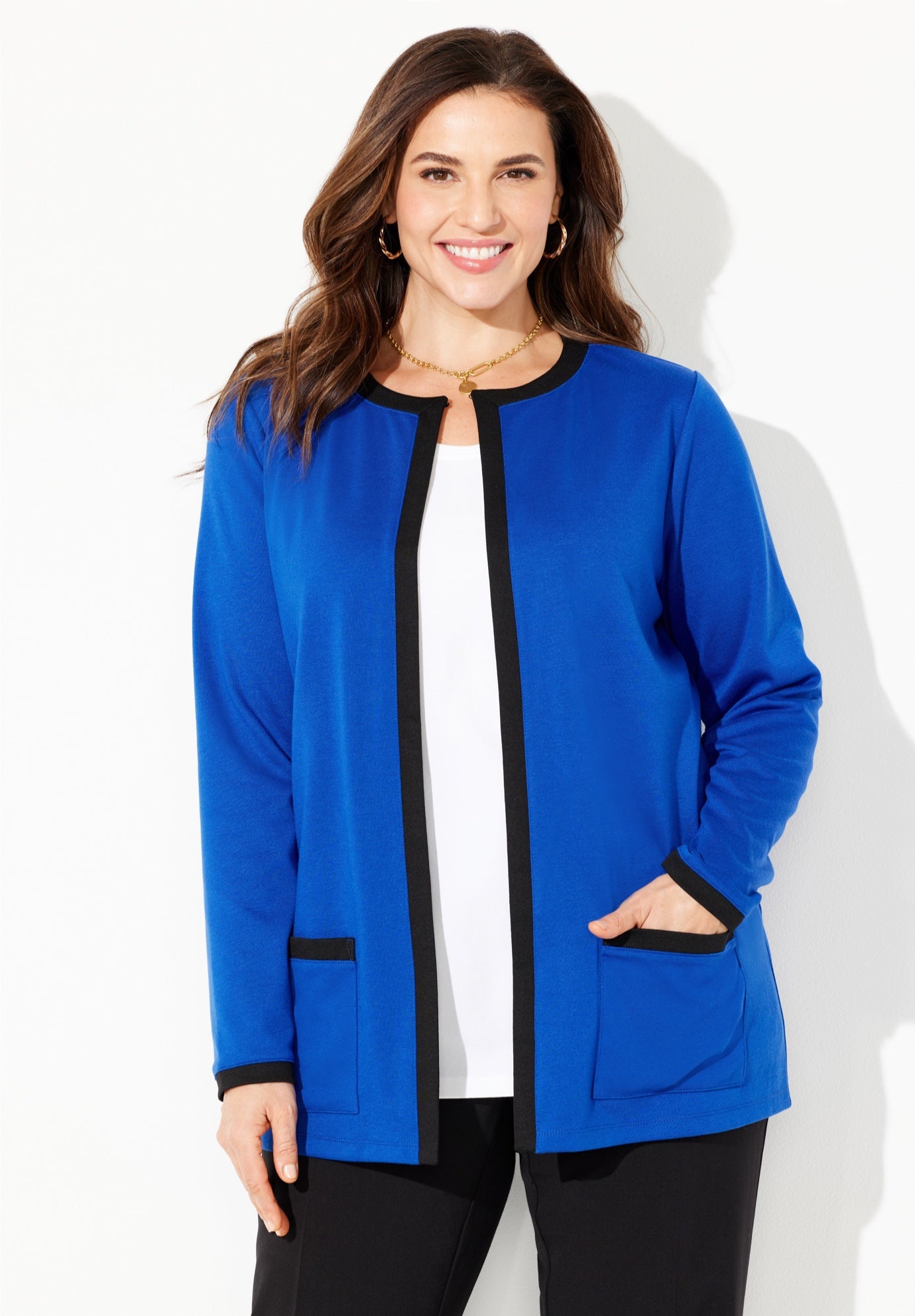 Ponte Jewel Neck Blazer image number 0