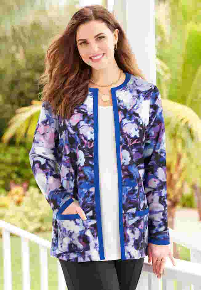 Ponte Jewel Neck Blazer image number 0