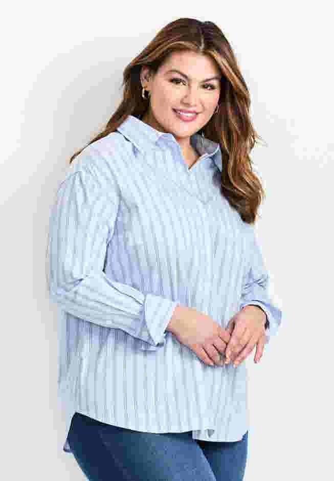 Classic Stripe Boyfriend Shirt image number 2
