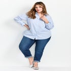 Classic Stripe Boyfriend Shirt image number null